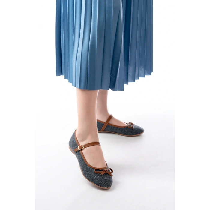 6321 Laci Keten Günlük Baret Tokalı Bayan Babet