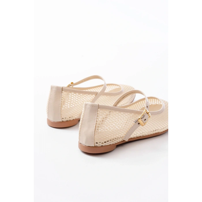 6325 Bej Fileli Baret Toka Detaylı Günlük Kadın Babet