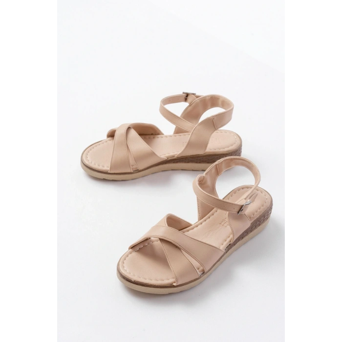 692-564 Nut Ortopedik Taban Çapraz Tokalı Kadın Sandalet
