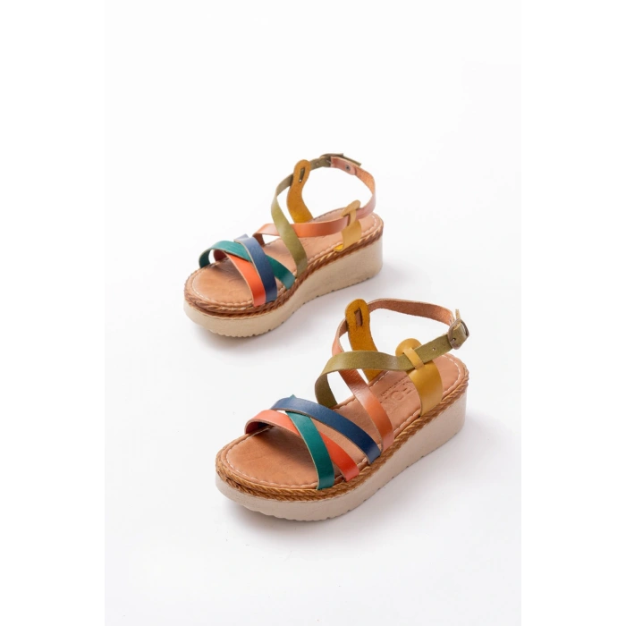 730-153 Multi Ortopedik Hakiki Deri Dolgu Kadın Sandalet