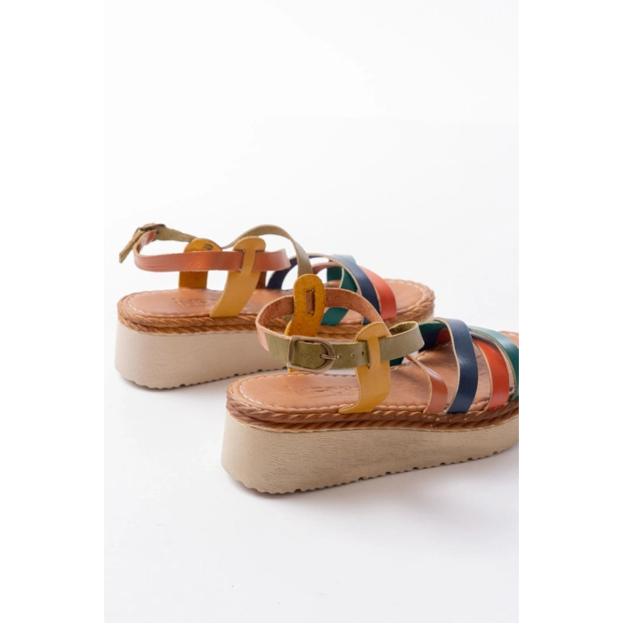 730-153 Multi Ortopedik Hakiki Deri Dolgu Kadın Sandalet