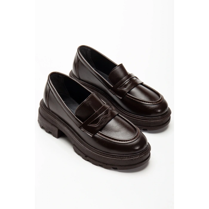 746-759 Kahve Yanki Yüksek Tabanlı Loafer Ayakkabı