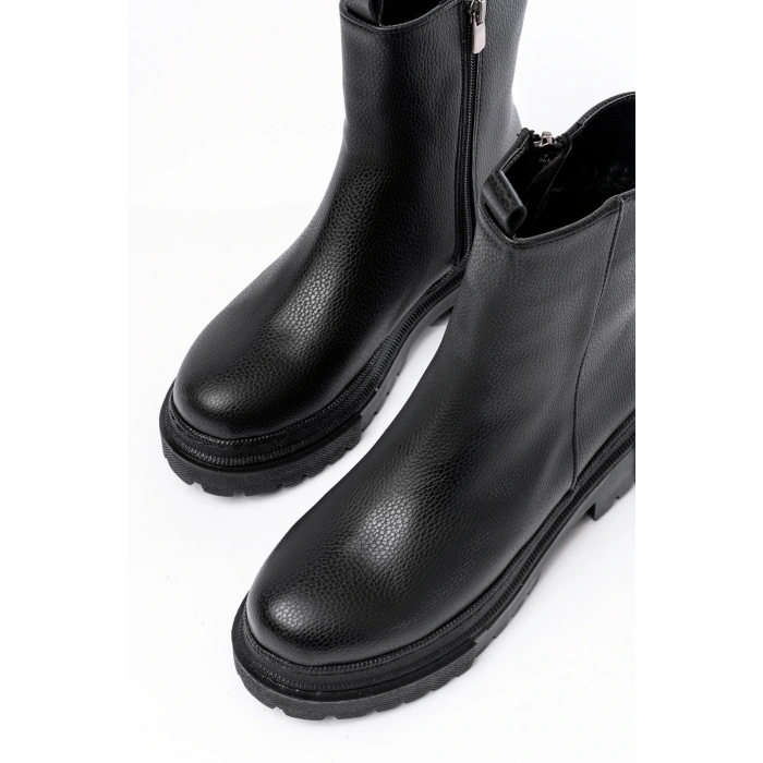 812-2012 Siyah Luna Fermuarlı Günlük Kadın Bot