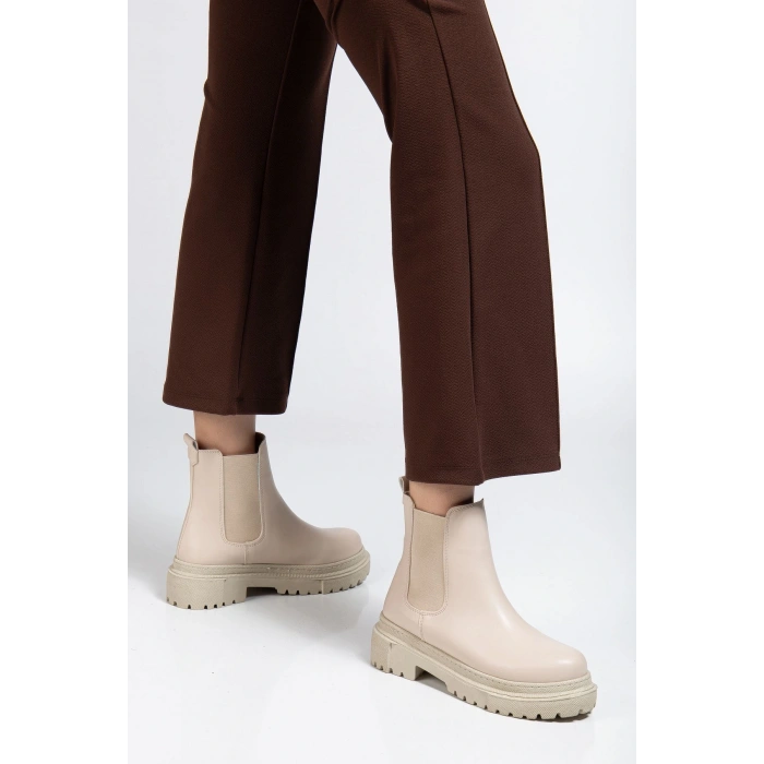 812-2137 Bej Lastikli Günlük Kadın Bot