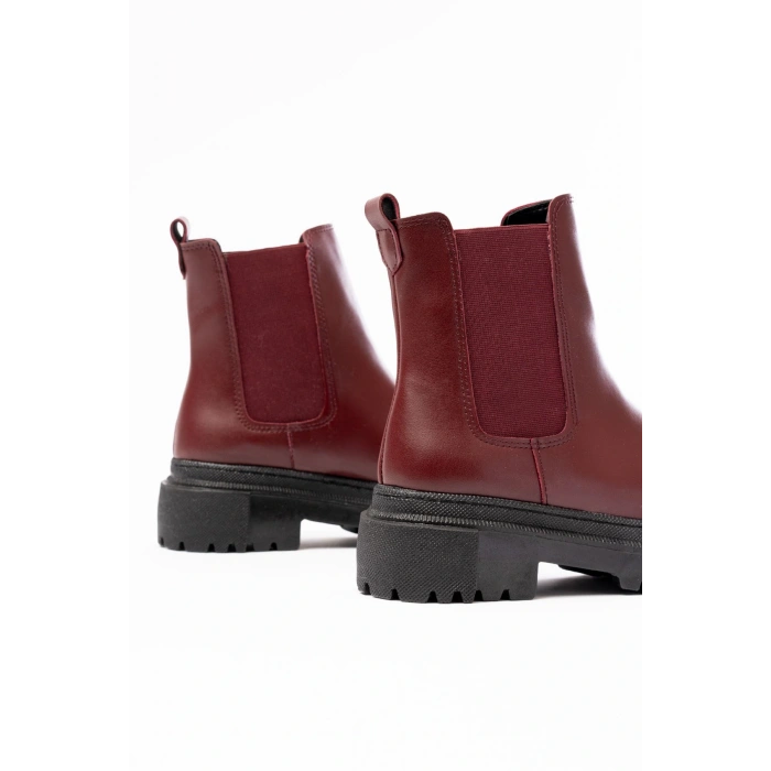812-2137 Bordo Lastikli Günlük Kadın Bot