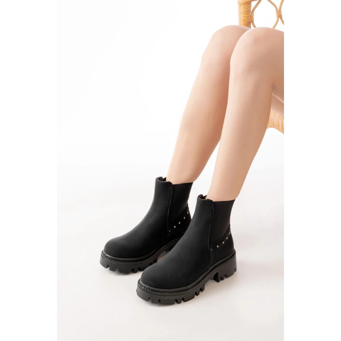 868-2005 Siyah Zümrüt Lastikli Günlük Kadın Bot