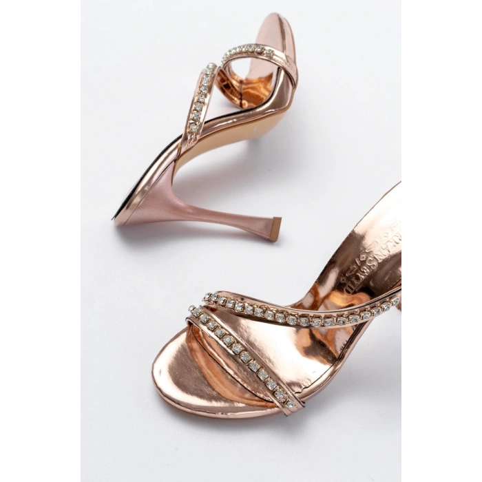 A-60 Kadın Rose Taşlı Platformlu Topuklu Terlik