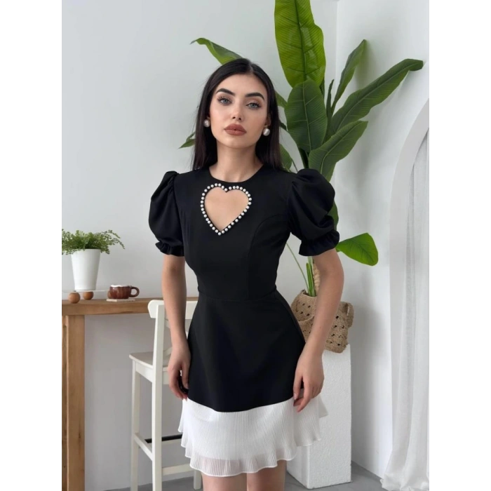 afe Kalp Detaylı Elbise