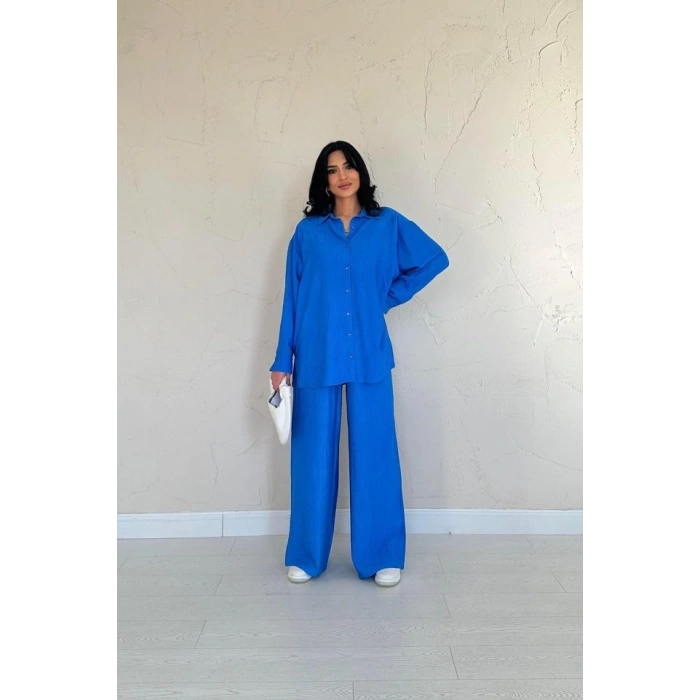 aks Alice Gömlek Ve Bol Kesim Pantolon Takım