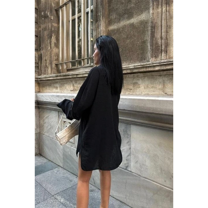 Alina Kol Cut Out Keten Gömlek 325208