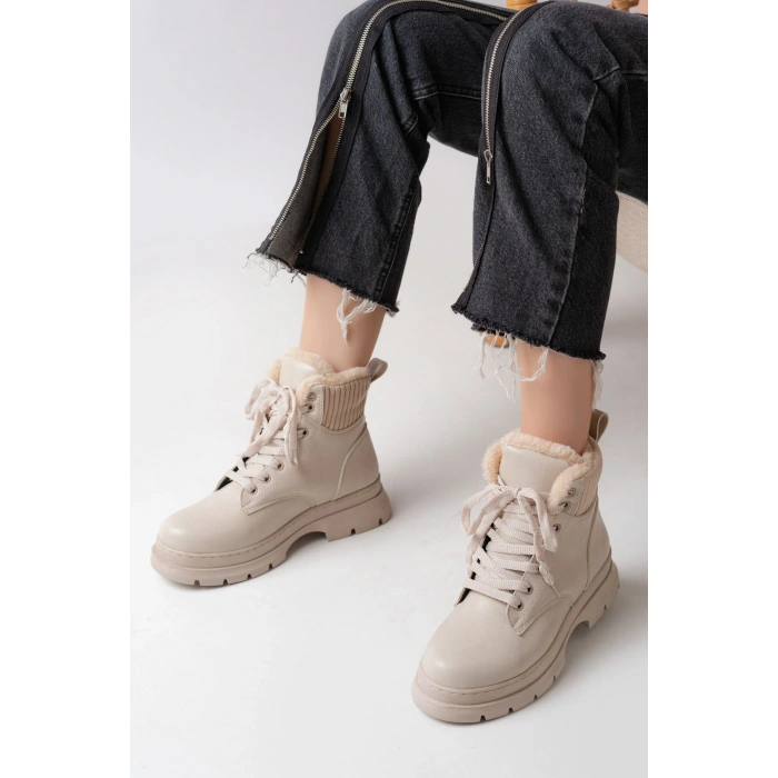 ASM-080 Bej Bağcıklı Günlük Kadın Bot