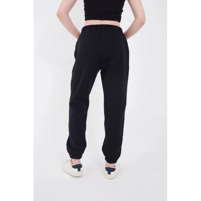 astikli Üç İplik Baskılı Eşofman Pantolon  acivert