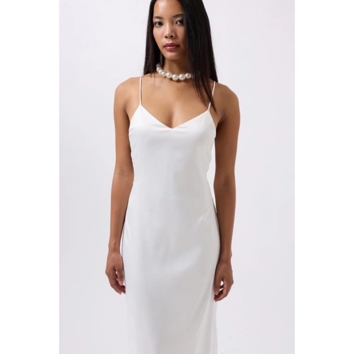 Saten İnce Asklı Elbise