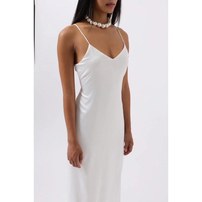 Saten İnce Asklı Elbise