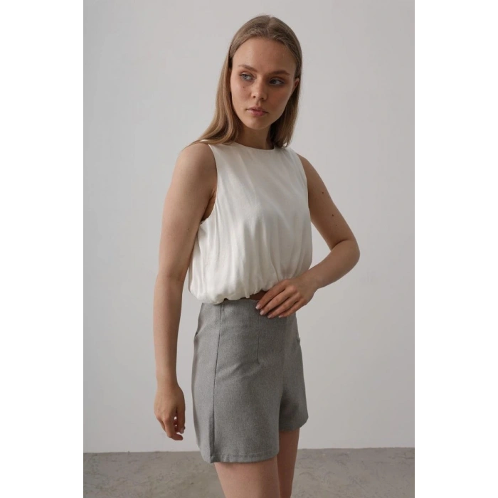 aten Kolsuz Belki astikli Bluz  Ekru