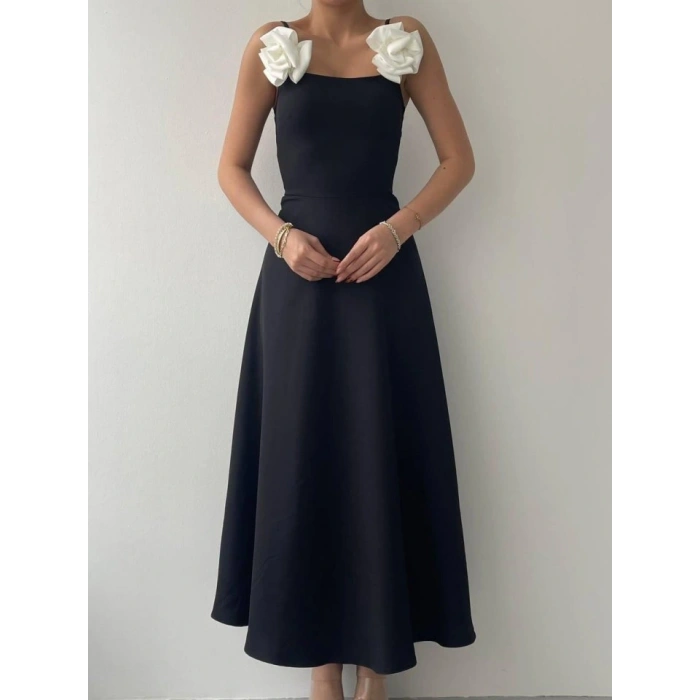 atilda Gül İp Askılı Elbise