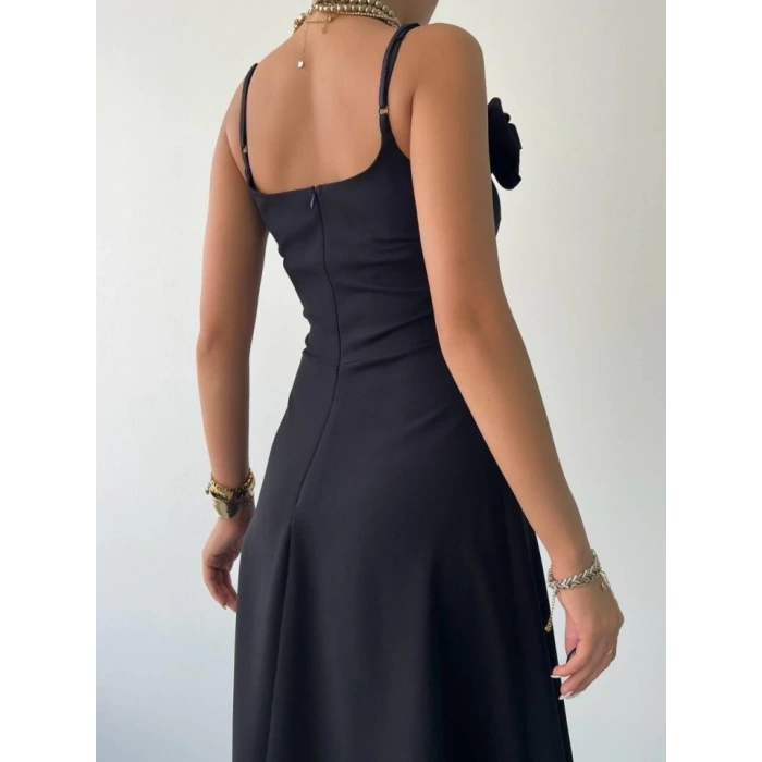 Matilda Gül İp Askılı Elbise