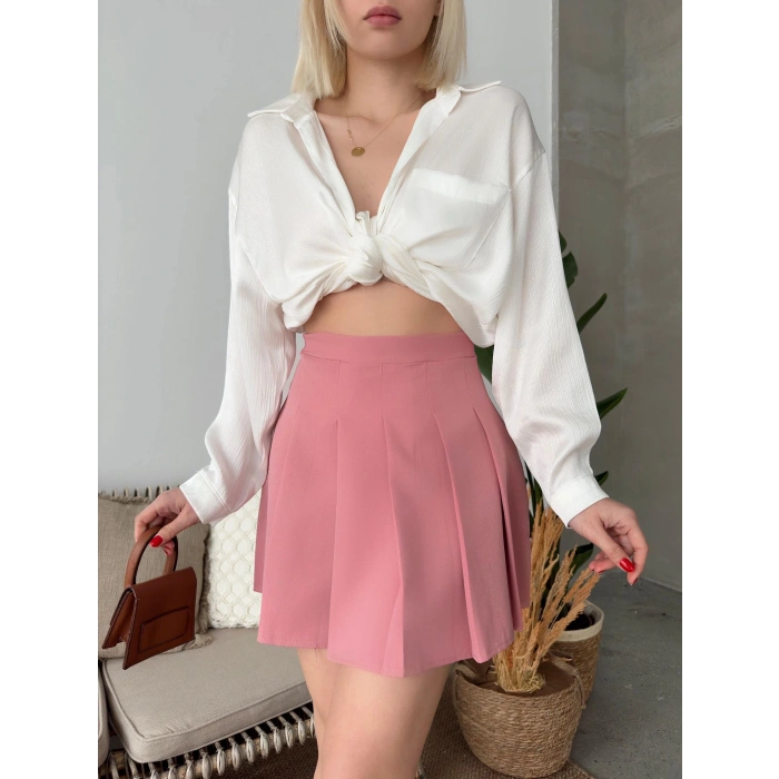 Atlas belden Pileli etek s24930