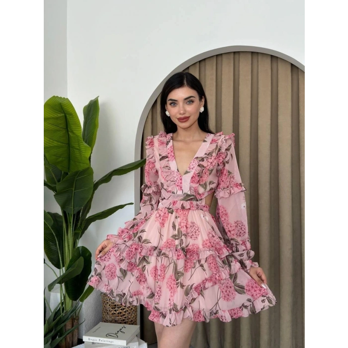 Avellino Sırt Dekolteli Elbise