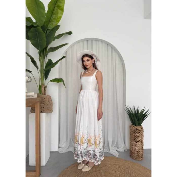 azi Çiçek Desenli Elbise