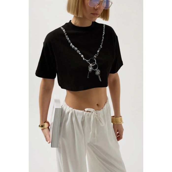 Baskılı Crop Thirt