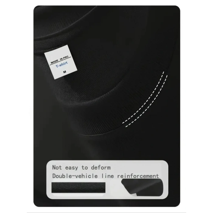 Baskılı Oversize Bisiklet Yaka Tshirt  iyah