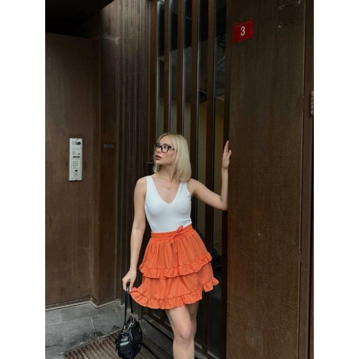 BE ATİKİ KAT FIRFIR DETAYI KIA ETEK  Turuncu