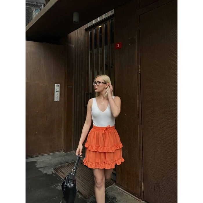 BE ATİKİ KAT FIRFIR DETAYI KIA ETEK  Turuncu