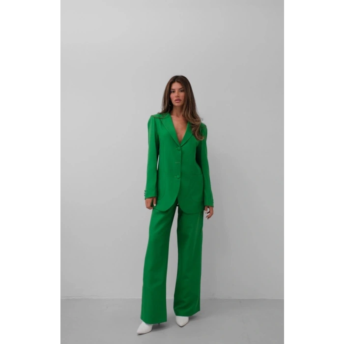 Bel Katlamalı Pantolon Blazer Ceket Takım