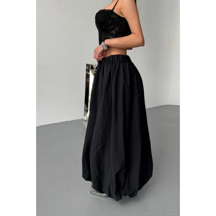 BEL LATİKLİ BALON ETEK ŞANEL BOY OFT KUMAŞ  iyah