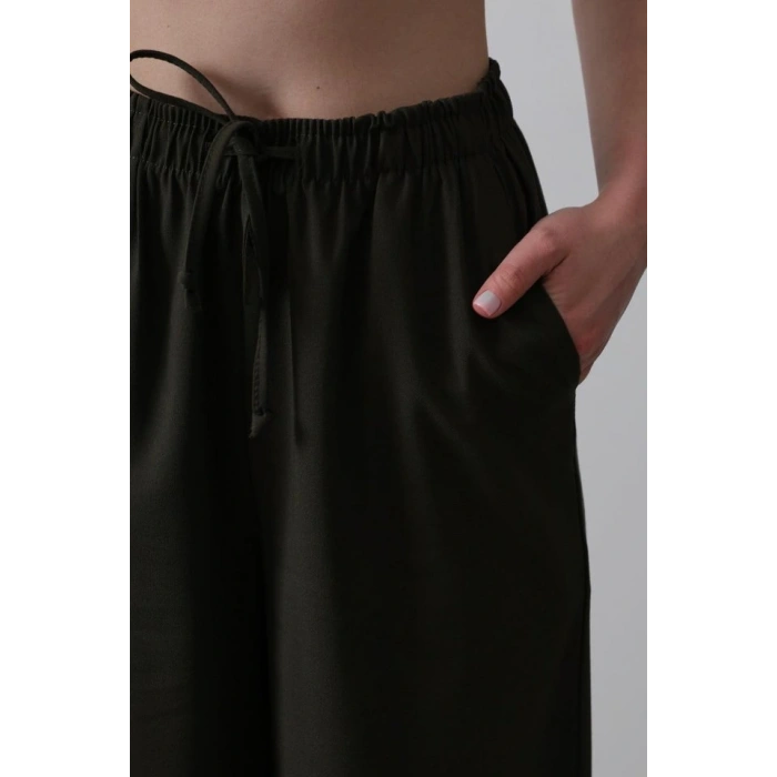 Beli astikli Bol Paça Pantolon  Haki