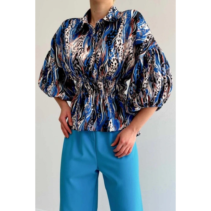 Beli Lastikli Saten Gömlek  avi