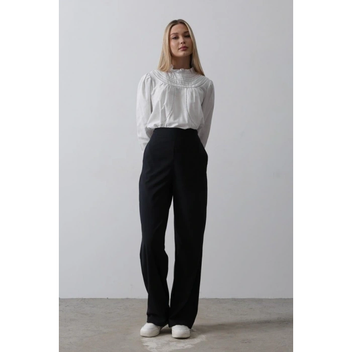 Beli Yarım Lastikli Palazzo Pantolon  Lacivert