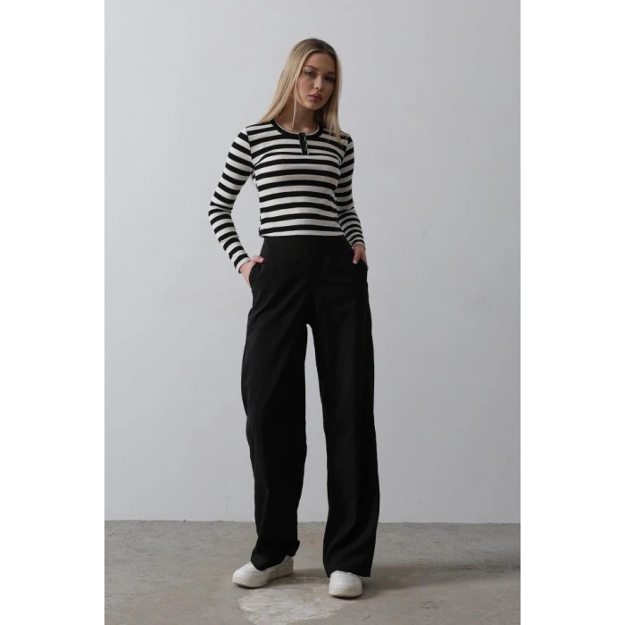 Beli Yarım astikli Palazzo Pantolon  iyah