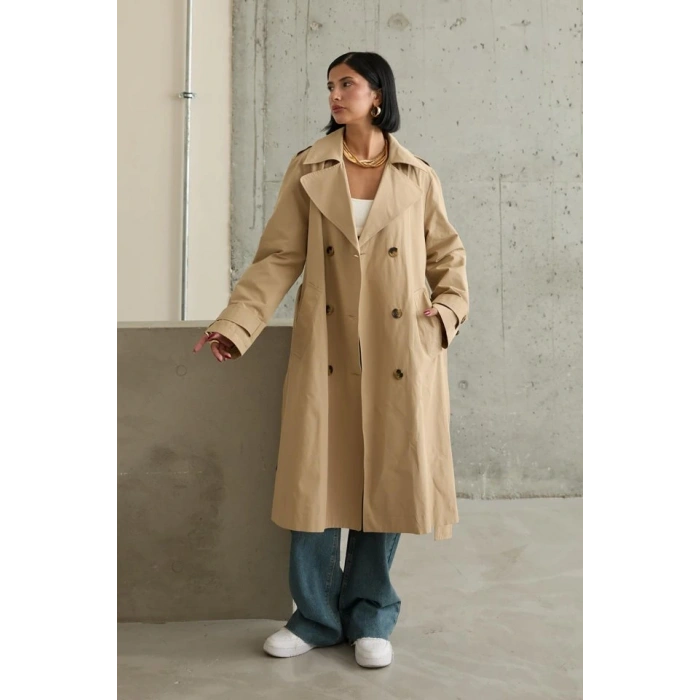 Camel Uzun Kemerli Trençkot