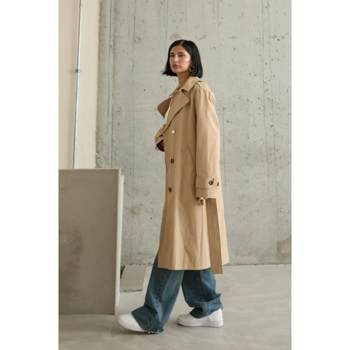 Camel Uzun Kemerli Trençkot