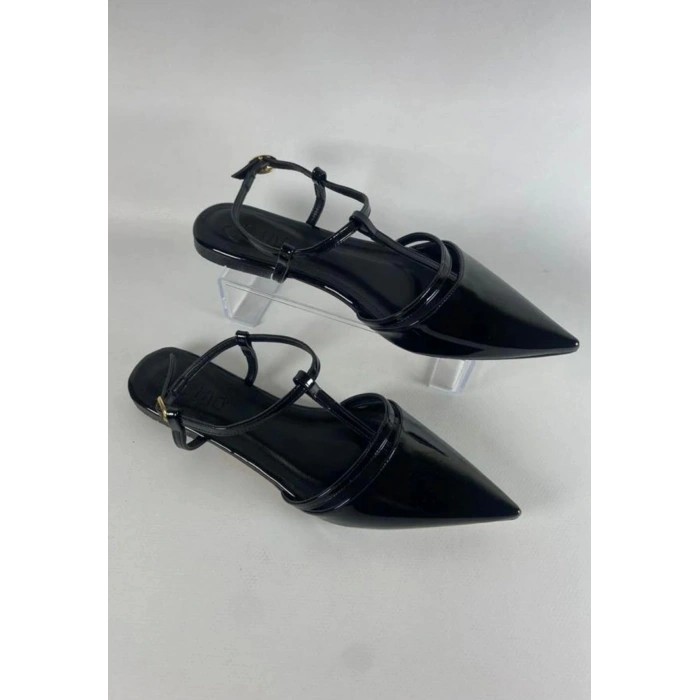 Canca Siyah Rugan Babet Ayakkabı