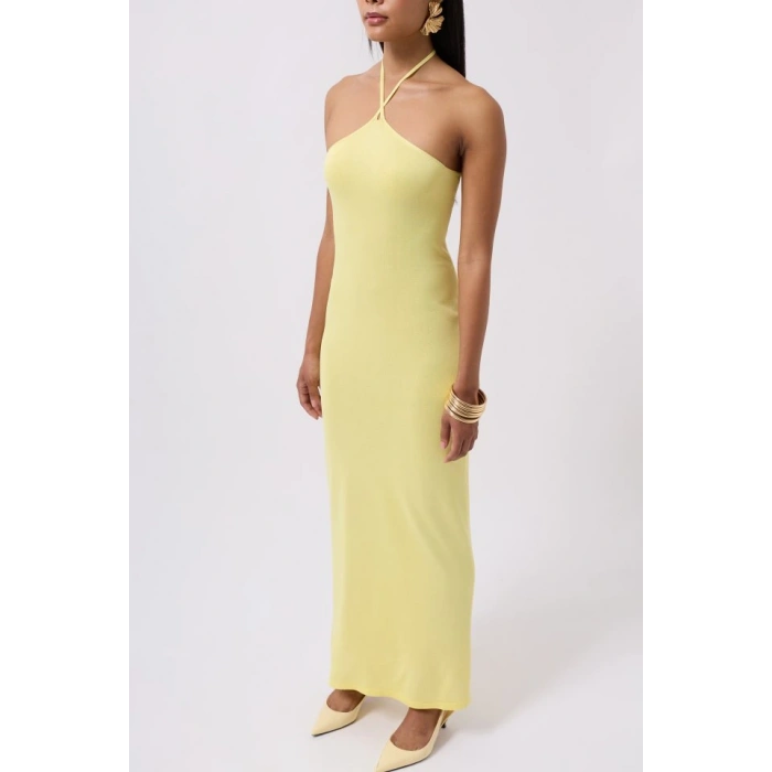 Çapraz Askılı Maxi Elbise