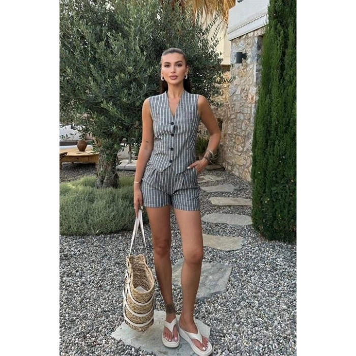 Carla Işıltılı Yelek Şort Takım 9821