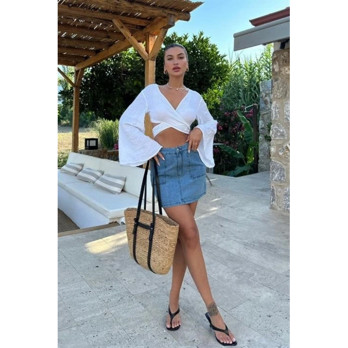 Cecile Denim ini Etek 401517