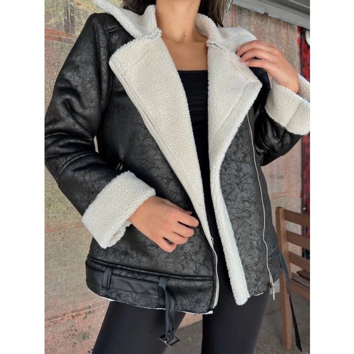 CHANEL DERİ SÜET KRAŞLI İÇİ PELUŞLU KAPLAMA KABAN