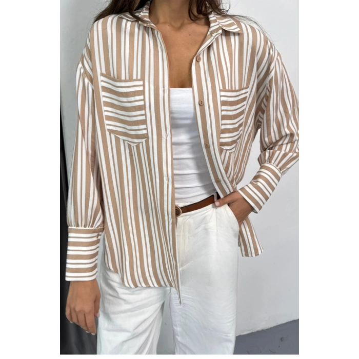 ÇİZGİİ GÖEK  Bej