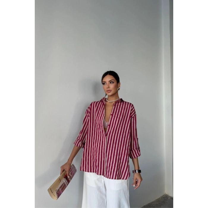 ÇİZGİLİ GÖLEKKETEN  Bordo