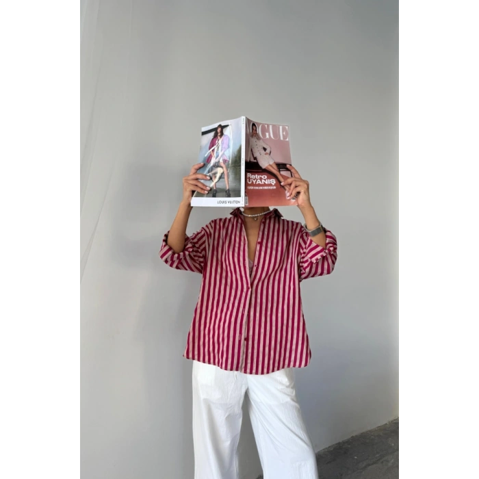 ÇİZGİLİ GÖLEKKETEN  Bordo