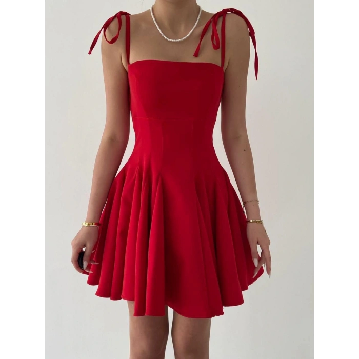 Clara Askılı Mini Elbise