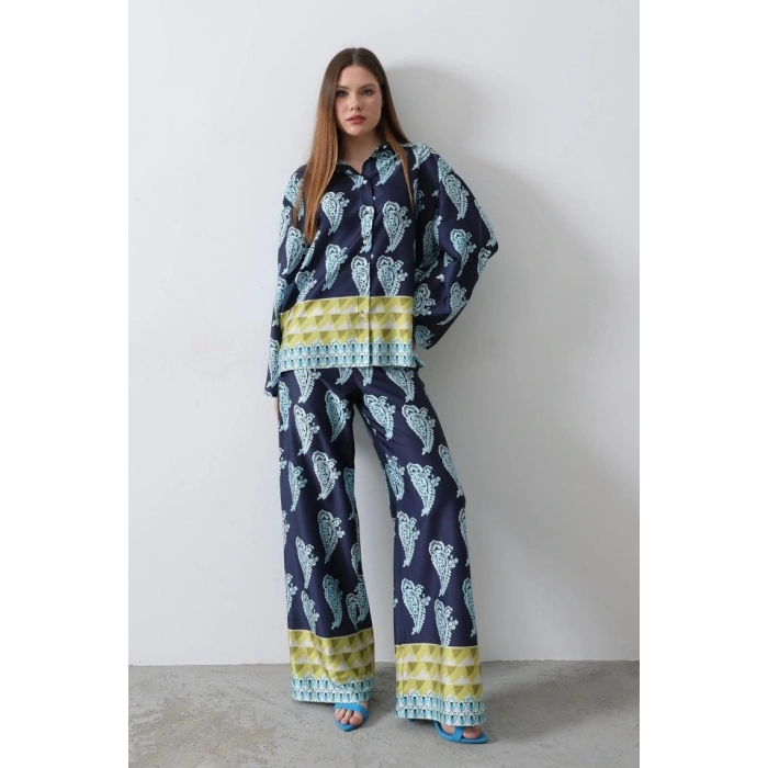 Desenli aten Bol Takım  İndigo