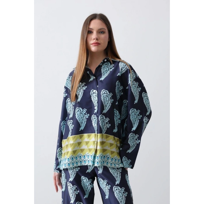 Desenli aten Bol Takım  İndigo