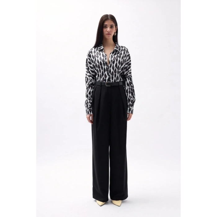 Desenli Crop Gömlek