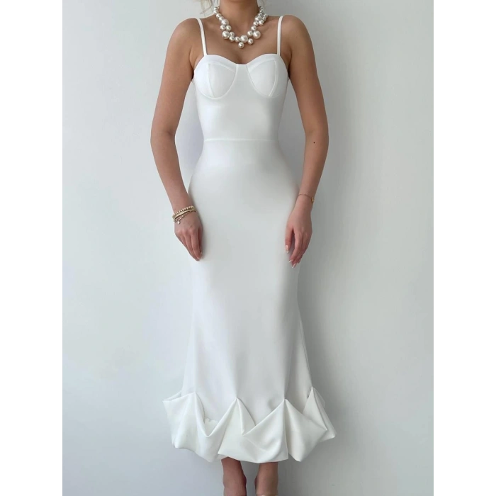 Dominic Eteği Büzgülü idi Boy Elbise