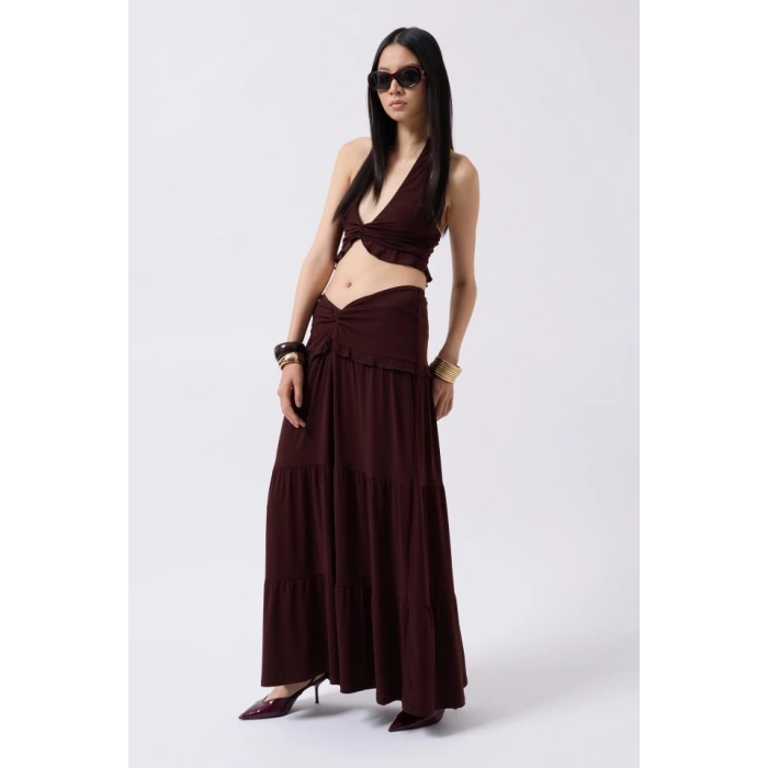 Düğüm Detay Fırfırlı Crop